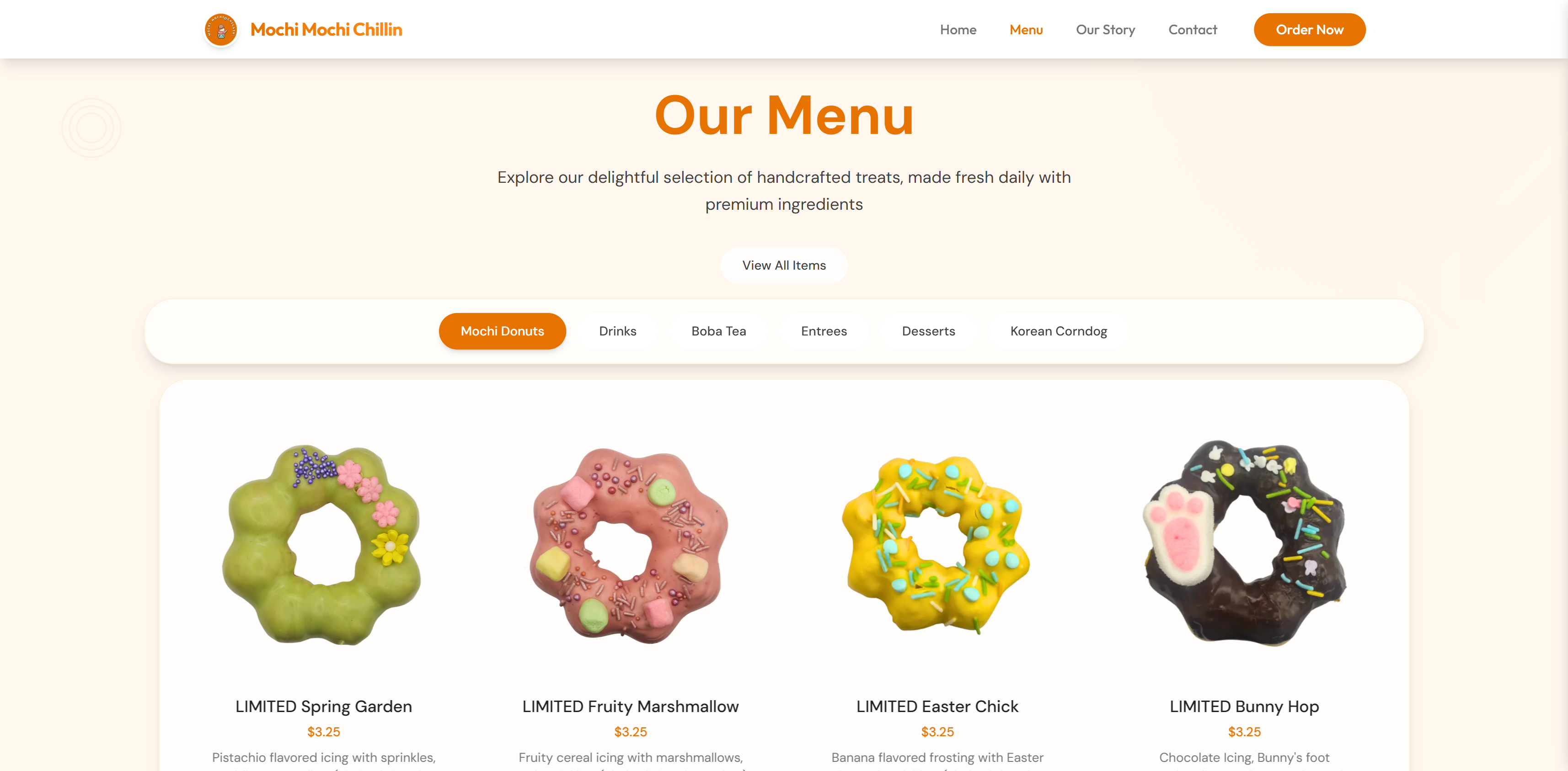 Mochi Mochi Chillin Website screenshot 2